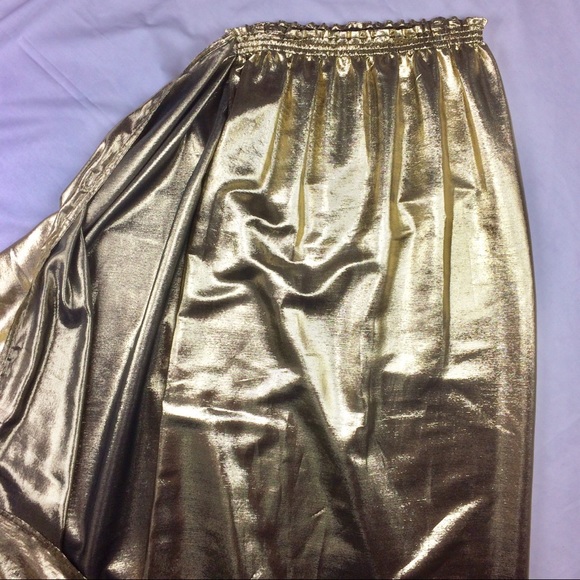 Vintage Gold Lamé Wraparound Skirt - Picture 3 of 6